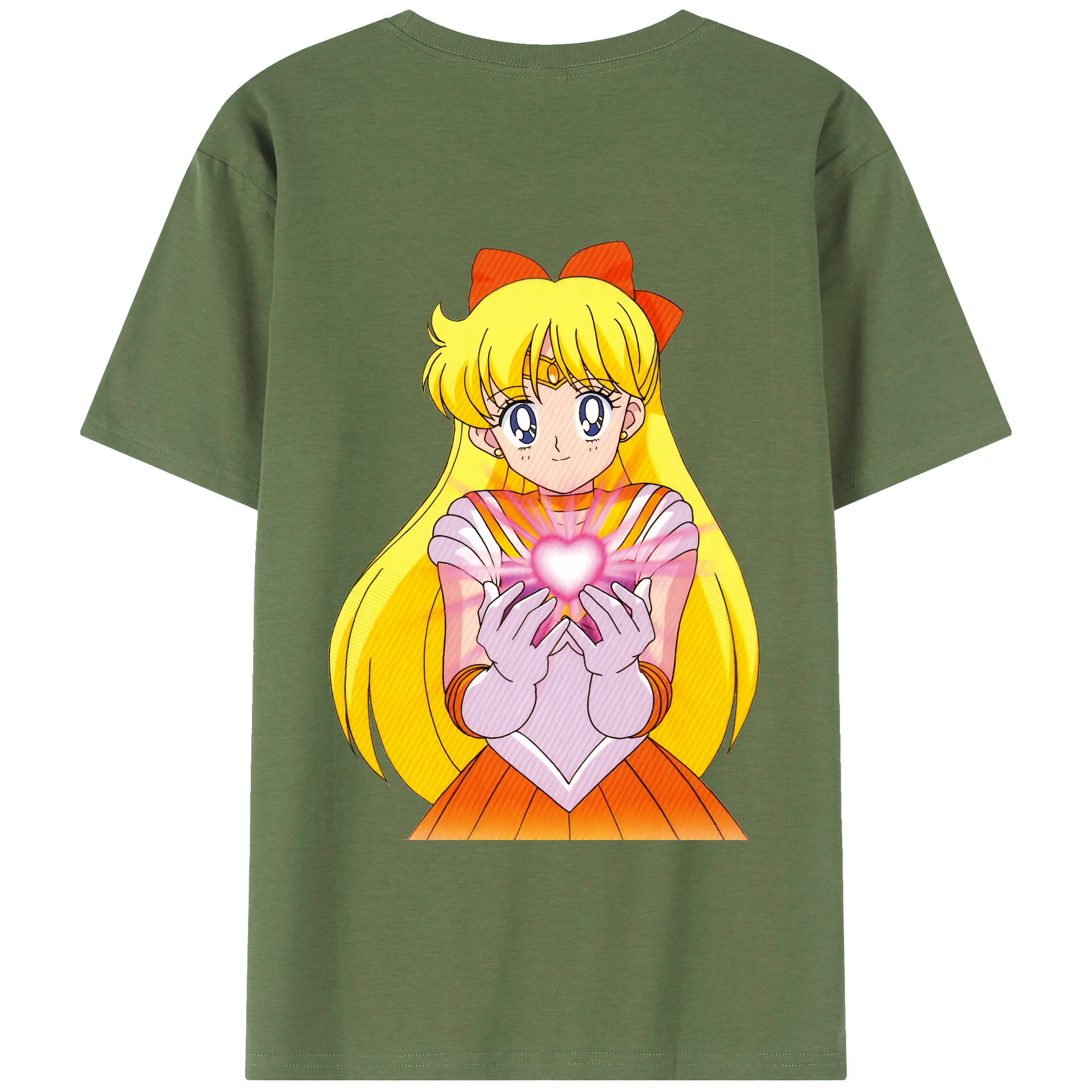 （画像用） 美少女戦士セーラームーン 愛野 美奈子 あいの みなこ Sailor Moon Aino Minako 綿100％ メンズ半袖Tシャツ（バックプリント） 通気性
